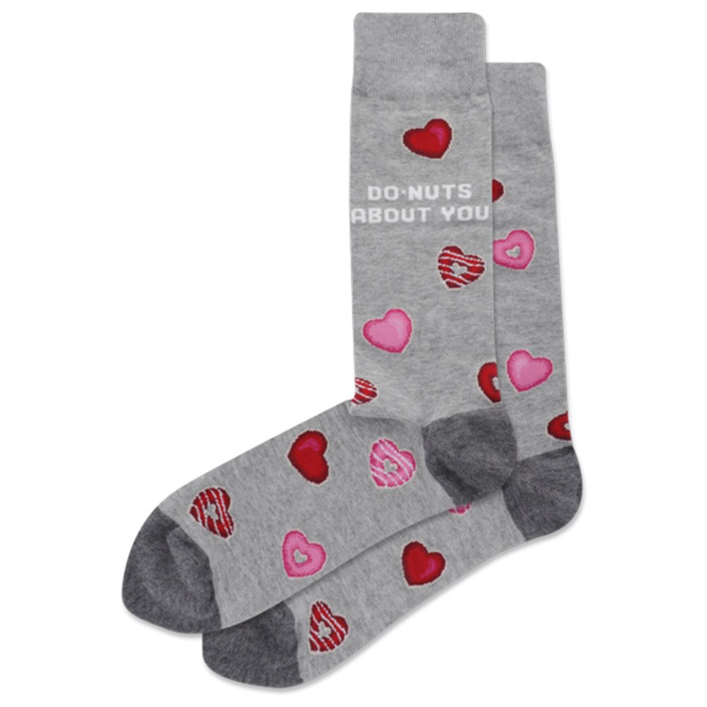 HotSox, Men's, Novelty, Socks, Grey, Do-Nuts